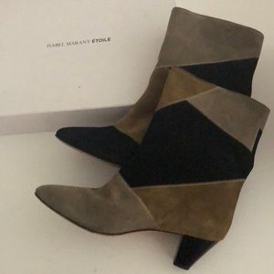 Isabel Marant Patchwork Suede Dyna Booties